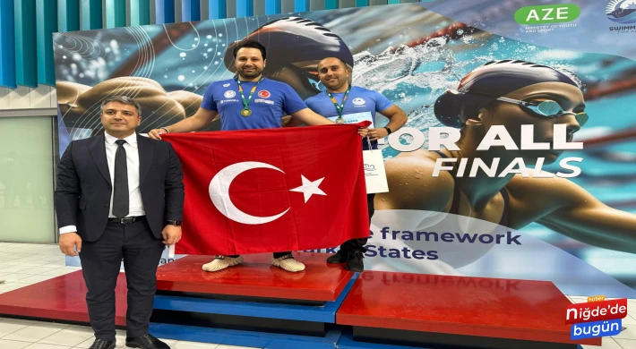 Niğdeli sporcu Ahmet Eskalen Bakü’den altın madalya ile döndü