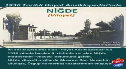 Hayat Ansiklopedisi’nde Niğde