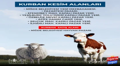 Niğde’de Kurban Kesim Alanları Belirlendi