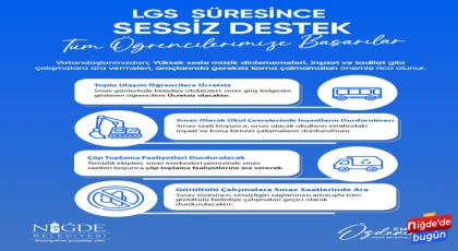 Niğde Belediyesi'nden LGS öğrencilerine tam destek