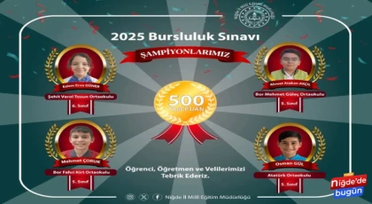 Niğde’de Bursluluk Sınavı Şampiyonları belli oldu